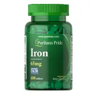 Витамины и минералы Puritan's Pride Iron Ferrous Sulfate 65 mg, 100 таблеток