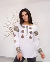 Женская вышитая блуза Роксолана на домотканном полотне 56