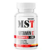 Витамины и минералы MST Vitamin C + D3 + Zinс, 100 вегакапсул