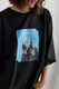 Костюм с футболкой oversize и велосипедками - черный цвет, L