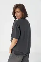 Жіноча футболка з бантиками - темно-сірий колір, ONE SIZE