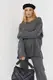 В'язаний брючний костюм oversize - темно-сірий цвет, S