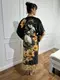 Кимоно женское из плюшевого велюра Golden Blossom 29474 3XL