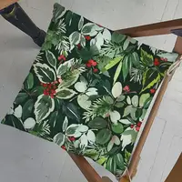 Подушка на стул с завязками, садовый текстиль Зеленое разнообразие 40x40x4 см