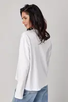 Трикотажна жіноча кофта в стилі oversize - білий колір, S
