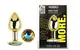 Анальная пробка с кристаллом EGZO - Gold Round Plug Rainbow size S
