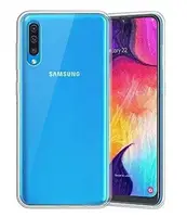 Силиконовый чехол для Samsung Galaxy A70 - Прозрачный (с заглушками)