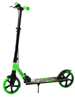 Самокат двухколесный Best Scooter, колеса PU, 1 амортизатор, с ручным тормозом, зажим руля. Black and Green (147565)
