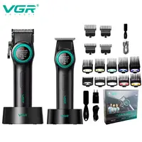 Набор VGR 2 в 1 V-001 V-977 BLACK, аккумуляторная машинка для стрижки и триммера. Цвет: черный