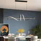 Люстра светодиодная подвесная LED светильник для квартиры на потолок лэд 27015 Черный 30-100х20х120 см.
