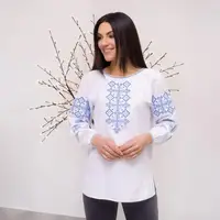 Вишита блуза Moderika Марта з синім орнаментом