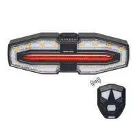 Велофонарь с поворотами LY-5510 (red+yellow) с аккумулятором + пульт управления