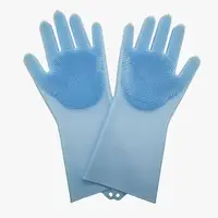 Силиконовые многофункциональные перчатки для мытья и чистки Magic Silicone Glov Синий PR3