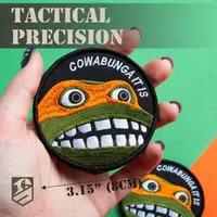 Шеврон нашивка "Cowabunga It Is" 8 см — вишитий патч на липучці, для тактичного рюкзака, жилета