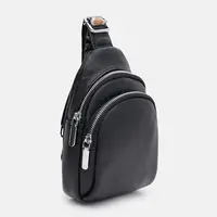 Шкіряний жіночий рюкзак через плече Borsa Leather K15-606bl-black