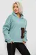 Худи женский с капюшоном на флисе, цвет светло-оливковый, 257R335