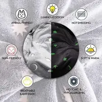Плед, що світиться в темряві, плюшеве покривало Blanket kids Magic Star 150х100 см флісова ковдра. Колір: синій