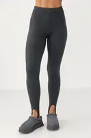 Утеплені лосини в рубчик зі штрипками - темно-сірий цвет, ONE SIZE