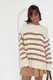 Кофта женская oversize в полоску - коричневый цвет, S
