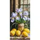 Картина "Букет ирисов с лимонами" 40*80 см