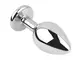 Анальная пробка с кристаллом EGZO - Silver Round Plug Clear size S