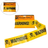 Лента оградительная Хэллоуин WARNING черная