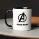 Кружка MARVEL "Avenger" персонализированная, Черный, английский, Деревянная подарочная коробка с гравировкой, 330 мл