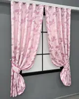 Штори (2шт 1,3х1,7м) короткі з тканини софт. Колір рожевий. Код 1158ш 35-0418
