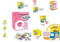 Сейф игрушечний розовый, свет, звук, работает от батарей