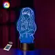 3D ночник "Мэри Саотомэ" (УВЕЛИЧЕННОЕ ИЗОБРАЖЕНИЕ) подарочная упаковка + 16 цветов + пульт ДУ 3DTOYSLAMP