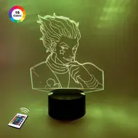 3D ночник "Хисока Мороу" (УВЕЛИЧЕННОЕ ИЗОБРАЖЕНИЕ)+ пульт ДУ + сетевой адаптер + батарейки (3ААА)  3DTOYSLAMP
