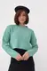 В'язаний укорочений джемпер oversize - м'ятний цвет, S