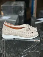 Женские лоферы кожаные летние бежевые Emirro 23908 (41)
