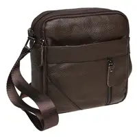 Мужская кожаная сумка через плечо Borsa Leather K11027-brown