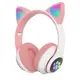 Детские беспроводные Bluetooth наушники с LED кошачьими ушками котика Cat 28
