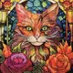 Алмазная мозаика "Кот с изумрудными глазами" 30х30 см