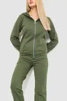 Спорт жіночий костюм з капюшоном на блискавці, колір хакі, 226R1307