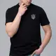 Футболка чоловіча з V-вирізом "Тризуб" сіра вишивка M