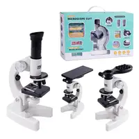 Микроскоп Microscope Suit, подсветка, увеличительная линза, подставка для телефона. White (148967)