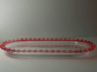 Поднос стеклянный OLens Розовае сердце 01-045 24,5х13х2,5 см