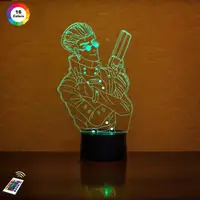 3D ночник "Вэш Ураган" (УВЕЛИЧЕННОЕ ИЗОБРАЖЕНИЕ) подарочная упаковка + 16 цветов + пульт ДУ + сетевой адаптер