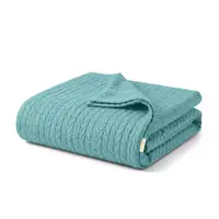 Плед покрывало косичка 110х140. Azure Knitted Braid.