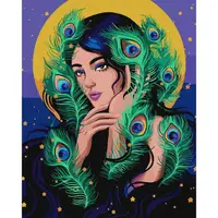 Картина по номерам "Загадочная девушка" ©pollypop92 Идейка KHO2559 40х50 см