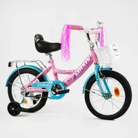 Велосипед дитячий 14" 2-х колісний CORSO MAXIS, з кошиком, зібраний на 75%. Pink and blue (143340)