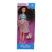 Кукла беременная "Fashion" (шатенка; платье в цветочек)