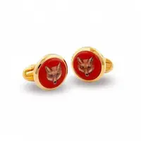 Запонки Fox Head Red круглі
