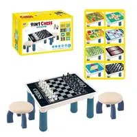 Столик ігровий 9 в 1 Chess, 2 стільчики, 9 ігор, магнітне поле. Multicolor (129399)