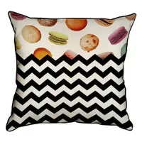 Подушка интерьерная из мешковины Macarons и зигзаг 45x45 см 45PHB_SWE014_WH