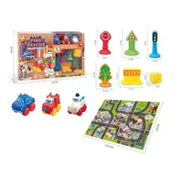 Детский набор машин Fire Rescue Пожарная станция, игровой коврик, 3 машинки. Multicolor (117846)
