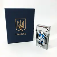 Запальничка газова ЗСУ (Подарунка, Гостро полум'я) HL-4112-4. Колір: срібло